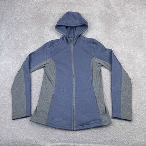 Exofficio Jacket Womens Small Gray Thermique Full Zip Hooded‎ Hoodie Thumbholes
